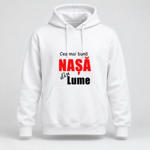 Hanorac personalizat Cea mai buna nasa din lume, model rosu