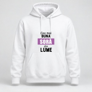 Hanorac personalizat Cea mai buna sora din lume ,mov