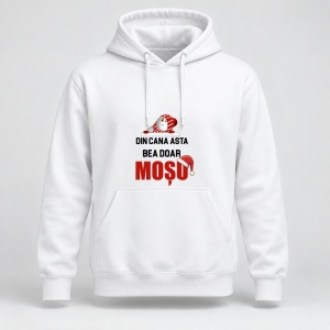 Hanorac personalizat Din cana asta bea doar mosu, model craciun