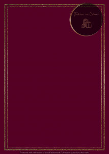 Invitație Botez B142 - Chenar Dublu Geometric Auriu pe Fundal Bordo
