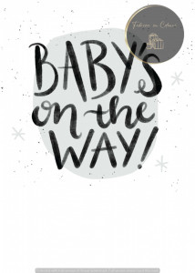 Invitație Botez B321 - Baby's on the Way Stil Pensulă
