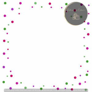Invitație Botez B371 - Confetti Magenta și Verde