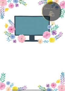 Invitație Botez B399 - Ecran Floral pentru Transmisie Live