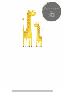 Invitație Botez B419 - Girafe Mama și Puiul