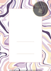 Invitație nuntă cu design marmorat multicolor