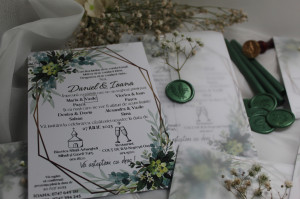 Invitație nuntă Cu sigiliu verde zmarald - Img 5