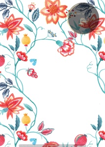 Invitație nuntă florală colorată