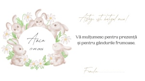 Plic pentru bani botez fetiță cu iepurași personalizat | Plic pentru dar elegant floral - Img 2