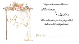 Plic pentru bani nuntă boho elegant | Plic de bani personalizat - Img 2