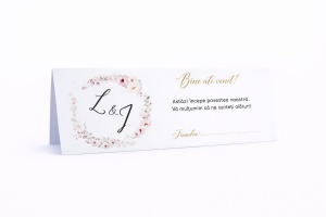 Plic pentru bani nuntă floral romantic cu flori pastel personalizat | Plic pentru dar elegant coroană delicată