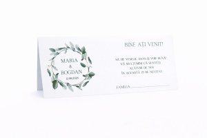 Plic pentru bani nuntă verde eucalipt elegant cu inițiale – plic de bani/dar floral minimalist personalizat