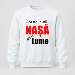 Pulover personalizat Cea mai buna nasa din lume, model rosu