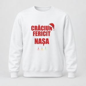 Pulover personalizat Craciun fericit nasa, model 1