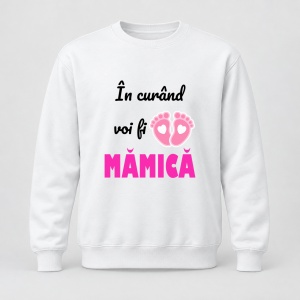 Pulover personalizat In curand voi fi mamica, de fetita