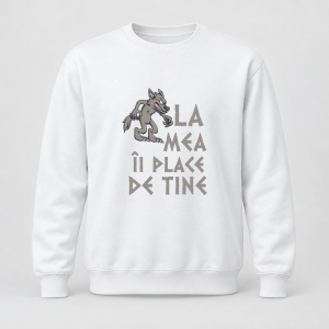 Pulover personalizat Lupul cu mesaj, ii place de tine
