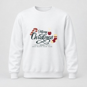 Pulover personalizat Merry christmas and happy new year, decoratiuni