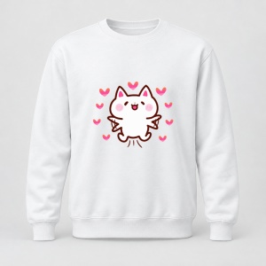 Pulover personalizat Pisicuță cu inimioare