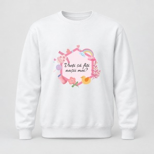 Pulover personalizat Vreti sa fiti nasii mei, model fata