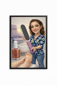 Ramă Foto Caricatură Pedichiuristă – Portret Personalizat Beauty