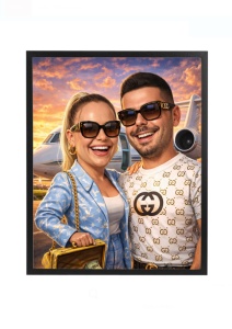 Rama foto personalizată cu poză – cadou de lux pentru cuplu, aniversare sau vacanță romantică