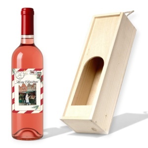 Sticlă Personalizată Crăciun „Merry Christmas” – Model Cartolină Festivă Roșu & Alb