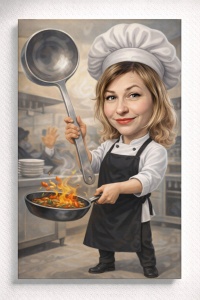 Tablou Canvas Caricatură Bucătar – Portret Personalizat Chef Profesionist
