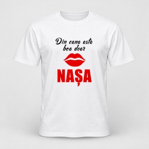 Tricou personalizat Din cana asta bea doar nasa, model rosu