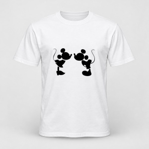 Tricou personalizat Silueta de disney mickey y minnie mickey mouse minnie mouse épica mickey silueta dibujo beso amor