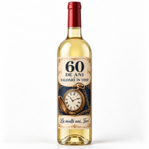 Vin alb personalizat aniversar – 60 de ani – Valoare în timp