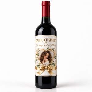 Vin personalizat de Crăciun – Cadou cu suflet | Cu poză