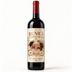 Vin personalizat pentru bunică – Bunică cu suflet de aur | Cu poză