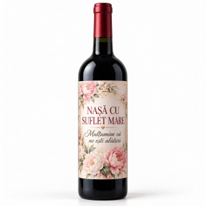 Vin personalizat pentru nașă – Nașă cu suflet mare