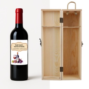 Nașii merită ce e mai frumos! Vin personalizat + cutie premium din lemn — un cadou elegant, plin de emoție și recunoștință.