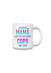 Cană ceramică 380 ml – Această mamă are cei mai buni copii – multicolor