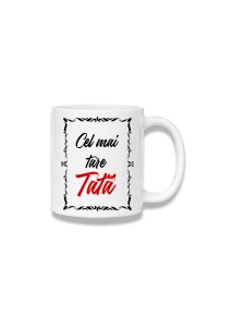 Cană ceramică 380 ml – Cel mai tare tată – chenar negru
