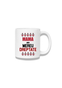 Cană ceramică 380 ml – Mama are mereu dreptate – motiv tradițional