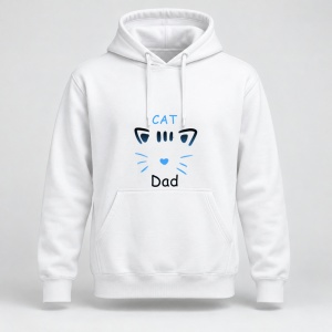 Hanorac personalizat Cat dad, model albastru