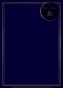 Invitație Botez B143 - Chenar Dublu Geometric Auriu pe Fundal Bleumarin