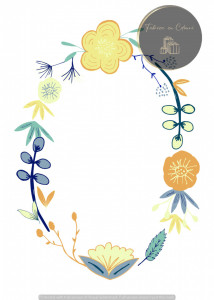 Invitație Botez B362 - Cunună Florală Folk Multicoloră