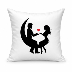 Pernă personalizată Loving people on the moon
