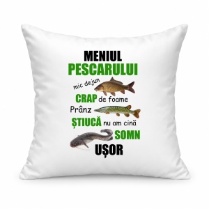 Pernă personalizată Meniul pescarului