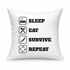 Pernă personalizată Sleep eat survive repeat
