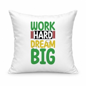 Pernă personalizată Work hard dream big gym workout motivation quotes design