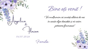 Plic de bani nuntă cu flori albastre și fundal pastelat - Img 2