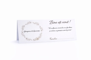 Plic pentru bani nuntă elegant cu coroniță florală fină personalizat | Plic pentru dar minimalist premium
