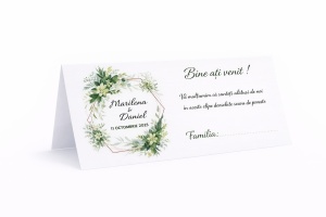 Plic pentru bani nuntă floral verde | Plic de bani personalizat