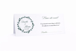 Plic pentru bani nuntă verde eucalipt elegant cu inițiale – plic de bani/dar romantic personalizat