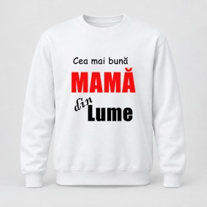 Pulover personalizat Cea mai buna mama din lume, rosu