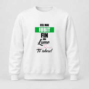 Pulover personalizat Cel mai iubit fin din lume, te iubesc