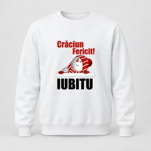 Pulover personalizat Craciun fericit iubitu, model 1